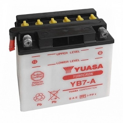 Baterie YUASA 12V 8Ah YB7-A  (dodáváno s kyselinovou náplní)
